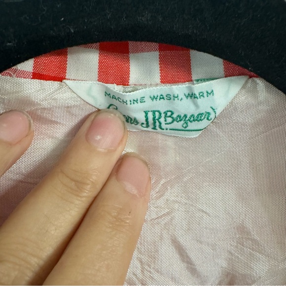 Vintage Sears Jr Bozsar red white gingham blazer small - Picture 2 of 3